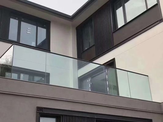 Customized Size Aluminum U Channel Glass Railing with 36'' 42'' or Customized Height and Weather Resistance