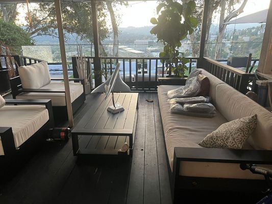 Deck Frameless U Channel Glass Railing Powder Coating For Residential