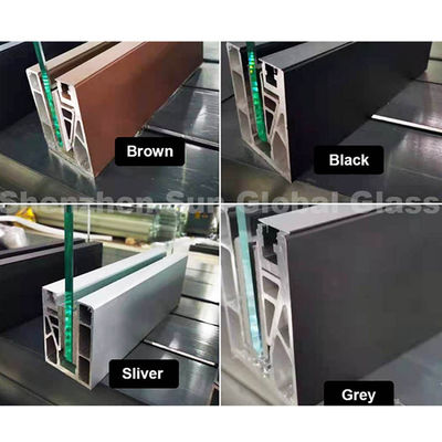 Frameless Glass Balustrade with 12mm Tempered Glass and Aluminum U Channel for Residential and Commercial Buildings