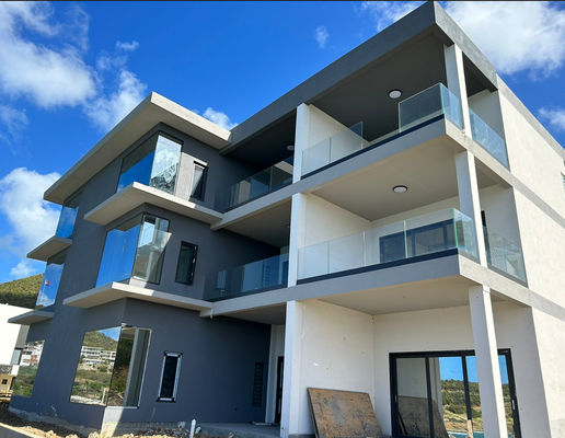 Black Aluminum U Channel Glass Railing Stable Aluminum Glass Railing