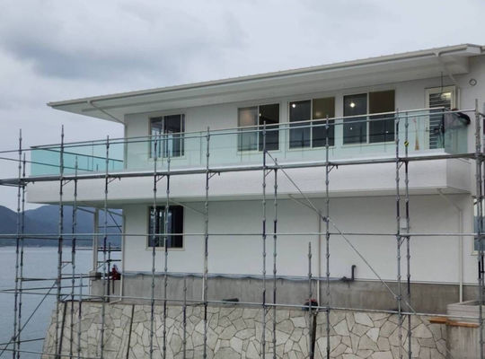LED Light Glass Balustrade Aluminum Modern Railing Designs Frameless Tempered Glass Outdoor Balcony Railing