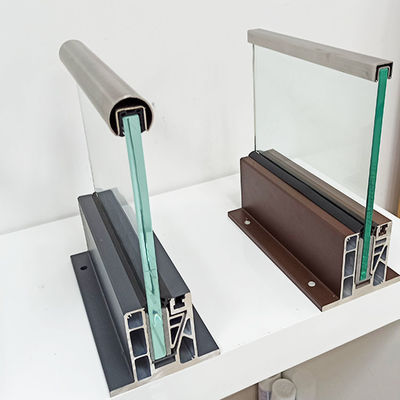Clear Safety Aluminum U Channel Glass Railing Powder Coated Aluminum Glass Balustrade