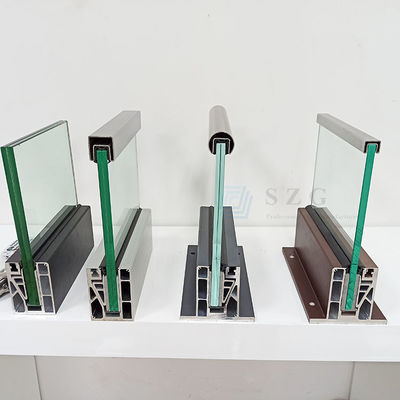 Clear Safety Aluminum U Channel Glass Railing Powder Coated Aluminum Glass Balustrade