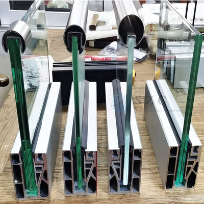 Clear Safety Aluminum U Channel Glass Railing Powder Coated Aluminum Glass Balustrade