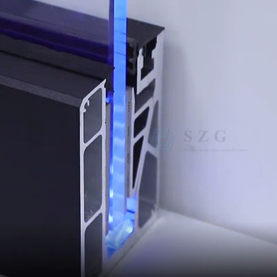 12mm Staircase Frameless Glass Balcony Railing U Channel With LED Light