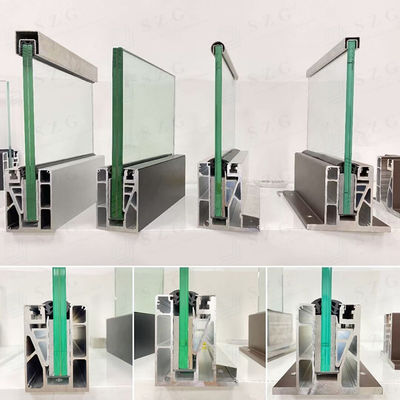 Customizable 12mm Aluminum U Channel Glass Railing 304 SS Handrail Frameless Glass Balustrade