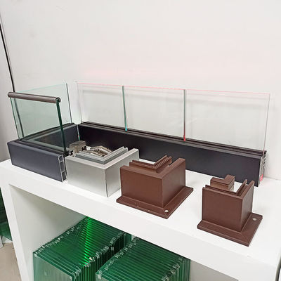 Customizable 12mm Aluminum U Channel Glass Railing 304 SS Handrail Frameless Glass Balustrade