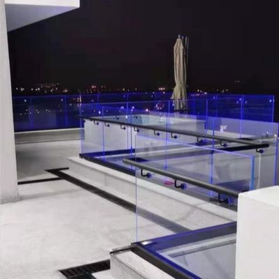 Stable Tempered Glass Balcony Balustrade Glass U Channel System With Aluminum Handrail