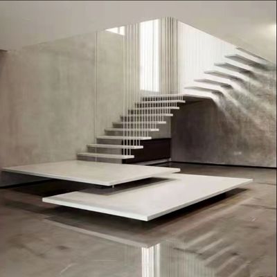Indoor Or Outdoor Modern Floating Staircase With Customized Railings And Treads For Commercial Building