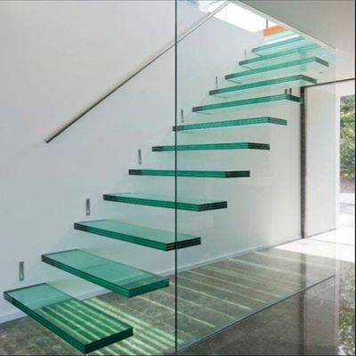 Indoor Or Outdoor Modern Floating Staircase With Customized Railings And Treads For Commercial Building