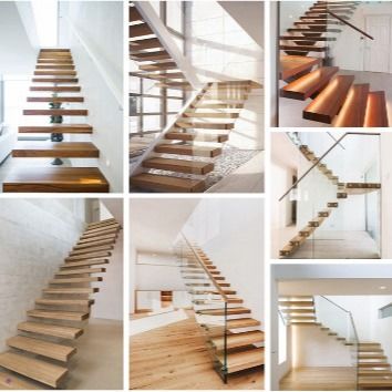 Indoor Or Outdoor Modern Floating Staircase With Customized Railings And Treads For Commercial Building