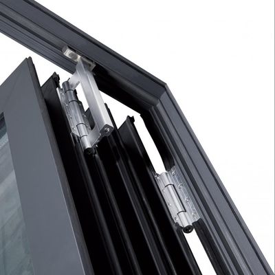Tempered Glass Aluminum Folding Windows in Gold Oak for Convention Centers