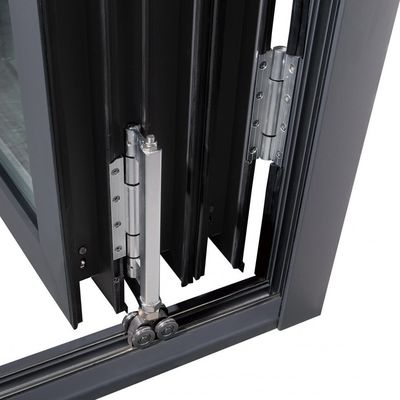 Tempered Glass Aluminum Folding Windows in Gold Oak for Convention Centers