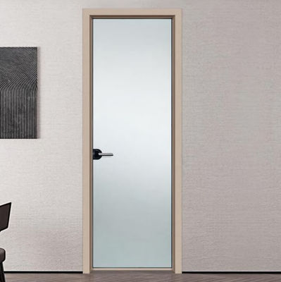 Bedroom Double Tempered Glass Aluminum Frame Glass Door with Powder Coating Surface Finishing