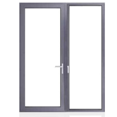 Bedroom Double Tempered Glass Aluminum Frame Glass Door with Powder Coating Surface Finishing