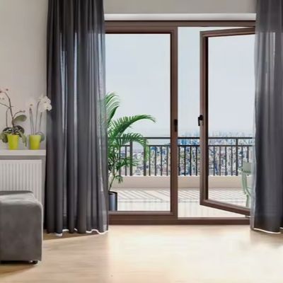 Aluminum Swing Door with Broken Bridge Design for Sound Insulation and Aluminum Alloy 6063-T5 Frame