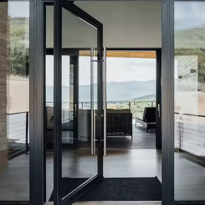 Customizable Aluminum and Glass Doors for Bathroom Powder Coated Surface