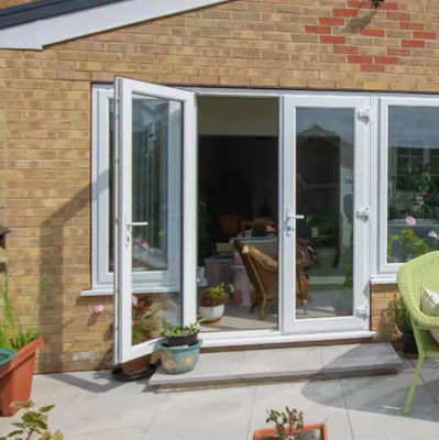 Insect Screen Aluminum Swing Door with Double Tempered Clear Glazing and Automatic Openning