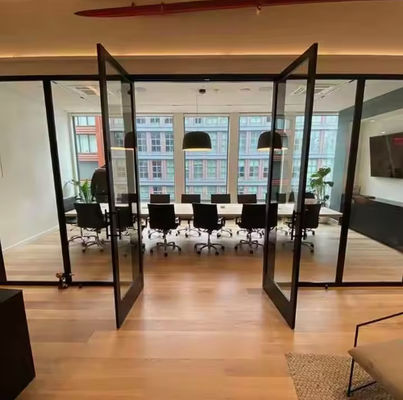 Insect Screen Aluminum Swing Door with Double Tempered Clear Glazing and Automatic Openning