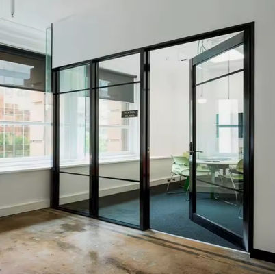 Insect Screen Aluminum Swing Door with Double Tempered Clear Glazing and Automatic Openning