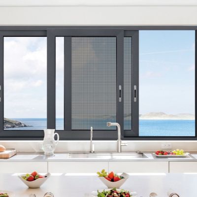 Large Modern Internal Lockable Accordion Black Sliding Glass Door Customized Double Glass Doors