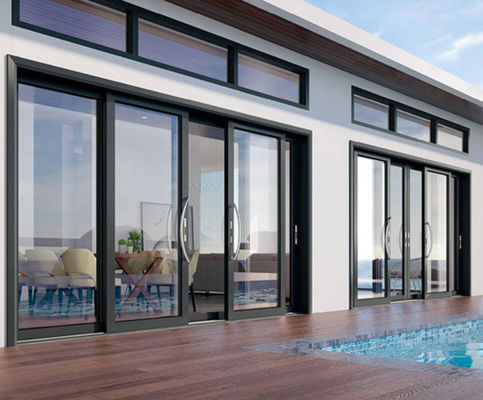 Apartment Or Residential Aluminum Sliding Door with Modern Design Style Oil Fume Prevention Function