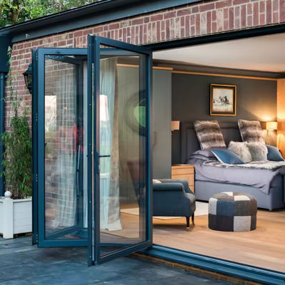 Hurricane Proof Exterior Bi Folding Door Aluminum Patio Bifold Doors Puertas Plegables Accordion Folding Glass Door