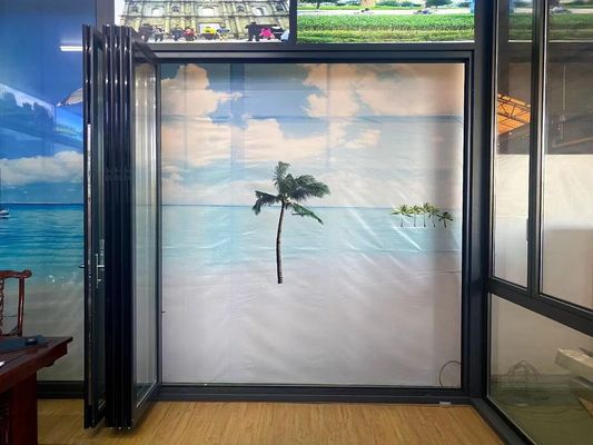 Modern Interior Patio Glass Waterproof Slide And Fold Aluminum Bifold Door System For Restaurant Home Use