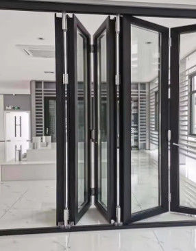 Aluminium Sliding Folding Door System Design Waterproof Foldable Thermal Break Sound Proofing Glass Door
