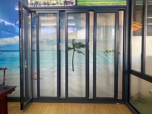 Aluminium Sliding Folding Door System Design Waterproof Foldable Thermal Break Sound Proofing Glass Door
