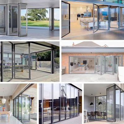 Secure Locking Mechanism Aluminum Folding Glass Doors in Silver/White/Black/Customized for Educational Institutions
