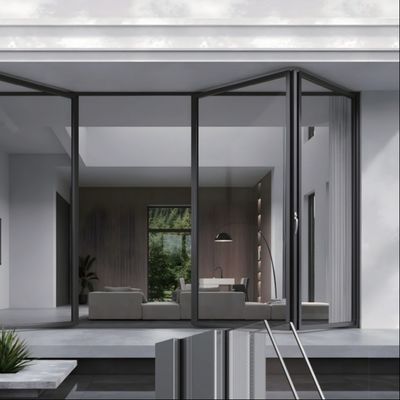 Secure Locking Mechanism Aluminum Folding Glass Doors in Silver/White/Black/Customized for Educational Institutions