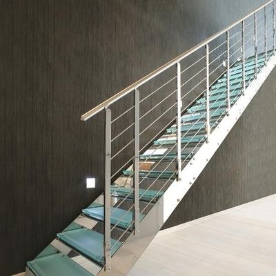 OEM/ODM Customized Elegant Design Glass Stair With Glass Railing And Auto Led