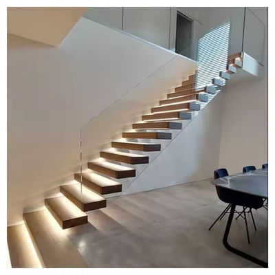 Safe And Durable White Oak Wooden Stair Straight L-shaped U-shaped Split Or Spiral Type