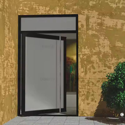 4-12mm Double Glazing Aluminum Pivot Door with Clear Glass and Stainless Steel Screen Netting Material