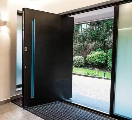 Stainless Steel Internal Aluminum Pivot Door with Clear Glass and 1.8mm Frame Thickness