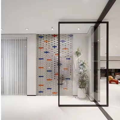 Stainless Steel Internal Aluminum Pivot Door with Clear Glass and 1.8mm Frame Thickness