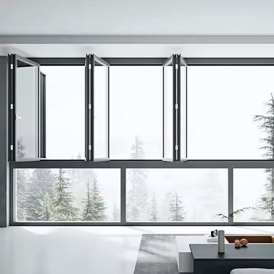 Commercial Hurricane Proof Bifold Windows with EDPM Rubber Strip Window Seal and Hardware