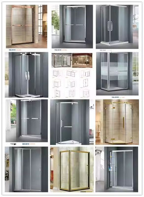 Bathroom Tempered Glass Shower Door Shower Partition with Slim Frame Style