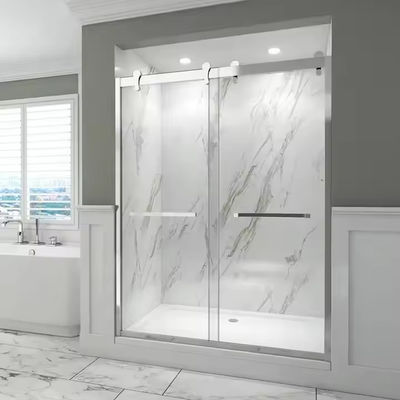 Waterproof and Insulated Sliding Shower Door in Stainless Steel Frame with Glass