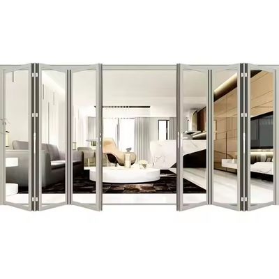 Heavy Duty White Frame Aluminum Glass Bifolding Patio Sliding Door