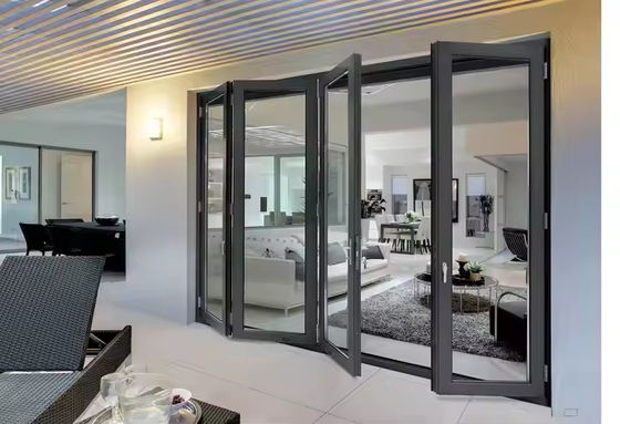 Aluminum Folding Door with 6063-T5 Profile 1.8mm Thickness and 600-900mm Panel Width Bifold Patio Door