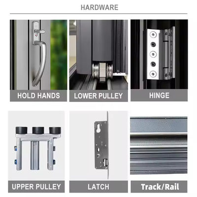 Sound Proof Water Proof Insulated Aluminum Folding Door with 6063-T5 Profile and 6m Max Height