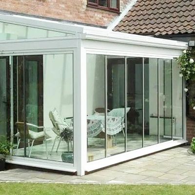 Frameless Bi Folding Double Glazing Door Retractable Glass Patio Door
