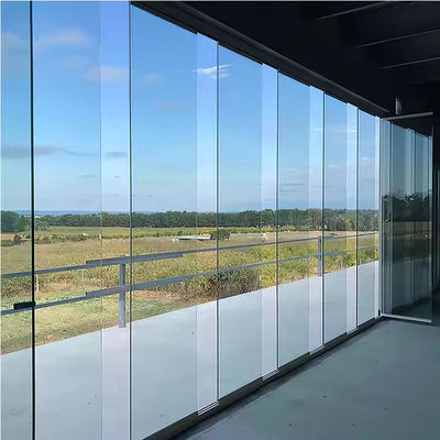 2.0mm Profile Thickness Aluminum Frameless Folding Glass Door for Interior Partitions with Customizable Frame Color