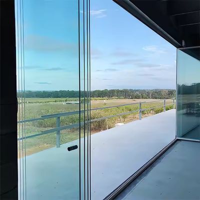 2.0mm Profile Thickness Aluminum Frameless Folding Glass Door for Interior Partitions with Customizable Frame Color