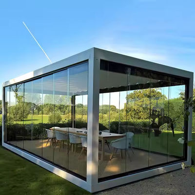 Framless Sliding Folding Tempered Glass Door Curtain, Balcony Partition Door