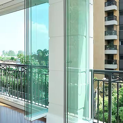 Framless Sliding Folding Tempered Glass Door Curtain, Balcony Partition Door
