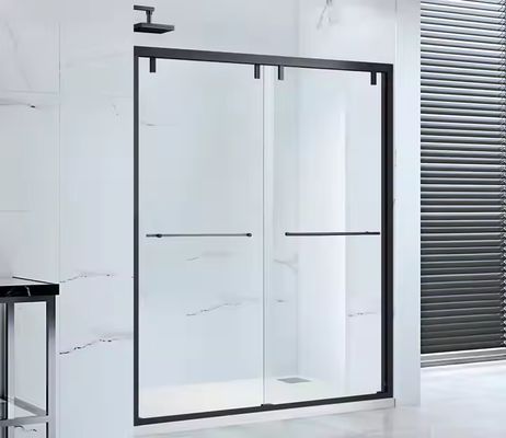 Side Sliding Glass Partition for Bathroom Aluminum Glass Stainless Steel Walk-In Shower Room