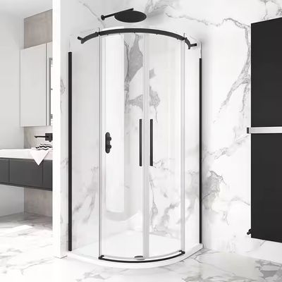 Side Sliding Glass Partition for Bathroom Aluminum Glass Stainless Steel Walk-In Shower Room
